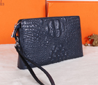2015 Hermes crocodile Leather Clutch H319 Dark Blue H319
