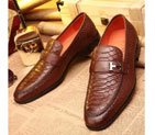 2015 Hermes men business shoes in Snakeskin stripe leather HMS0115