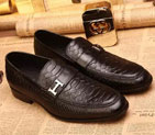 2015 Hermes men business shoes in Snakeskin stripe leather HMS0116
