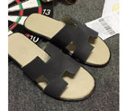 2015 Hermes men slippers shoes in soft leather HMS0111