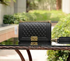 2015 LE Boy Chanel Flap Shoulder Bag Caviar Leather A67086 Black A67086