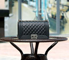 2015 LE Boy Chanel Flap Shoulder Bag Caviar Leather A67086 Black with Ancient silver handware A67086