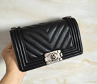 2015 LE Boy Chanel Flap Shoulder Bag Original Leather A67063 Black A67063
