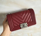 2015 LE Boy Chanel Flap Shoulder Bag Original Leather A67063 Claret A67063