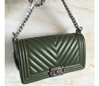 2015 LE Boy Chanel Flap Shoulder Bag Original Leather A67086 Green A67086