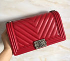 2015 LE Boy Chanel Flap Shoulder Bag Original Leather A67086 Red A67086