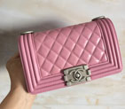 2015 LE Boy Chanel Flap Shoulder Bag Original Sheepskin Leather A67063 Pink A67063