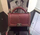 2015 Latest LE Boy Chanel Flap Shoulder Bag Sheepskin leather A67086 Claret A67086