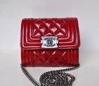 2015 Le Boy Chanel A69088 Iridescent Leather Shoulder Bag Red A69088