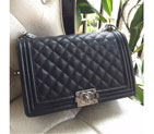 2015 Le Boy Chanel Flap Shoulder Bag in Original Caviar Leather A5627 Black A5627