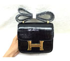 2015 Popular Style Hermes Constance Bag Crocodile stripes Leather H9998S Black H9998S