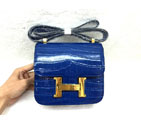 2015 Popular Style Hermes Constance Bag Crocodile stripes Leather H9998S Blue H9998S
