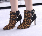 2015 Valentino women Leopard horsehair boots VN0027