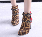 2015 Valentino women Leopard horsehair boots VN0028