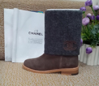 2015 chanel New Arrivals Nubuck Leather with Pearl Boots CHW0692