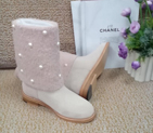 2015 chanel New Arrivals Nubuck Leather with Pearl Boots CHW0688