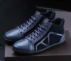 2015 louis vuitton men Nubuck leather high-top casual shoes SML0323
