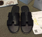 2015 new arrivals Hermes men slippers shoes in Snakeskin stripe leather HMS0120