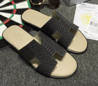 2015 new arrivals Hermes men slippers shoes in Snakeskin stripe leather HMS0117