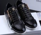 2015 versace men Snake stripes and Patent leather Casual shoes VSM0009