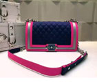 2016 Boy Chanel Flap Shoulder Bag Original Fabric A67086 RoyalBlue A67086