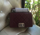 2016 Boy Chanel Flap Shoulder Bag Original Leather A67085 Claret A67085