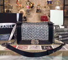 2016 Boy Chanel Flap Shoulder Bag Original Pearl embroidery A67086 Black A67086