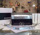 2016 Boy Chanel Flap Shoulder Bag Original lambskin leather A67086 Black&Silver A67086