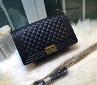 2016 Boy Chanel Flap Shoulder Bag in Original Caviar Leather A67088 Black A67088