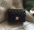 2016 Chanel 1115 mini Classic Flap Bag Original Patent Leather Black with Gold 1115