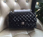 2016 Chanel 2.55 Series Flap Bag Original Patent Leather 1112 Black with Silver hardware 1112