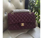 2016 Chanel 2.55 Series Flap Bag Original Sheepskin Leather 1112 Claret with Gold 1112