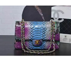 2016 Chanel 2.55 Series Flap Bag Real Python Leather 1112 with Gold 1112