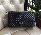 2016 Chanel A30226 Black Original Glazed Crackled Leather Flap Bag Silver A30226