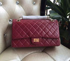 2016 Chanel A30226 Burgundy Original Glazed Crackled Leather Flap Bag Gold A30226