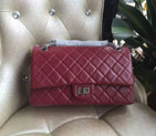 2016 Chanel A30226 Burgundy Original Glazed Crackled Leather Flap Bag Silver A30226