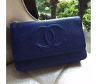 2016 Chanel A33814 Blue Original Leather Mini Flap Bag Silver A33814
