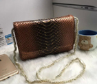 2016 Chanel A33814 Bronze Snake stripe leather mini Flap Bag A33814