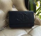 2016 Chanel A33814 DarkBlue Original Leather Mini Flap Bag Gold A33814