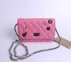 2016 Chanel A33814 Pink Sheekskin Leather Mini Flap Bag in Antique A33814