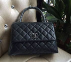 2016 Chanel Black Original Leather grained shoulder Tote bag A95168 A95168