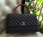 2016 Chanel Black Original Leather grained shoulder Tote bag A95169 A95169