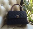 2016 Chanel Blue Original Leather grained shoulder Tote bag A95168 A95168