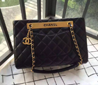 2016 Chanel Classic Coco Bag Shoulder Black Original sheepskin Leather A57357 Gold A57357