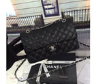 2016 Chanel Classic Flap Bag 1112 Black Original Caviar leather Silver 1112