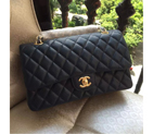 2016 Chanel Classic Flap Bag 1112 Original Caviar Leather Black with Gold Hardware 1112