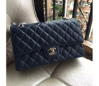 2016 Chanel Classic Flap Bag 1112 Original Caviar Leather Blue with Silver Hardware 1112