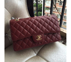 2016 Chanel Classic Flap Bag 1112 Original Caviar Leather Claret with Gold Hardware 1112
