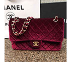 2016 Chanel Classic Flap Bag 1112 Original Claret velvet with Gold 1112