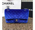 2016 Chanel Classic Flap Bag 1112 Original Royalblue velvet with Silver 1112